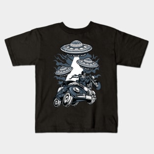 UFO theme GREY Kids T-Shirt